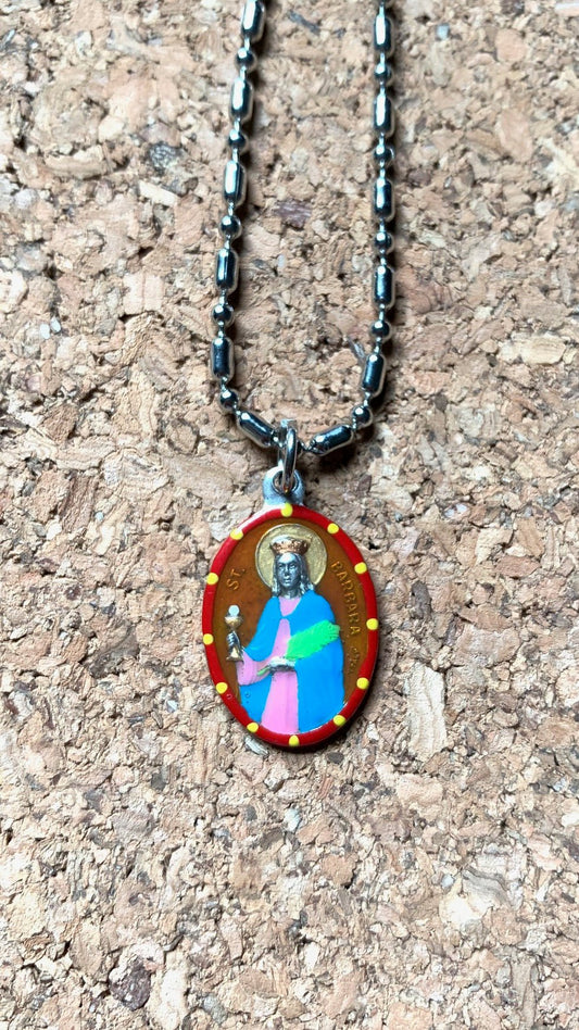 Barbara, Lightning, Fire, Explosions Saint Medal for Safe Fireworks Displays - Rob Clemenz SaintsforSinners