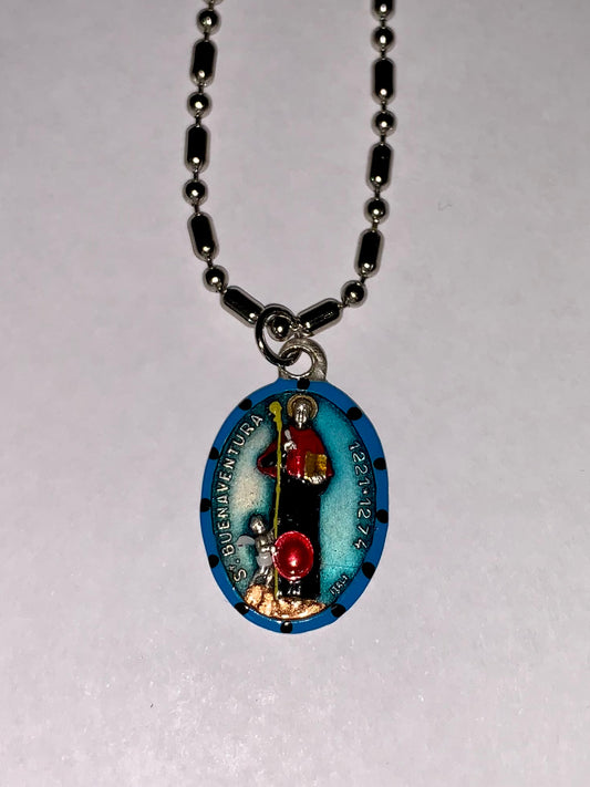 Bonaventure, Buenaventura, Hand - Painted Saint Medal, Stomach & Intestinal Ailments - Rob Clemenz SaintsforSinners