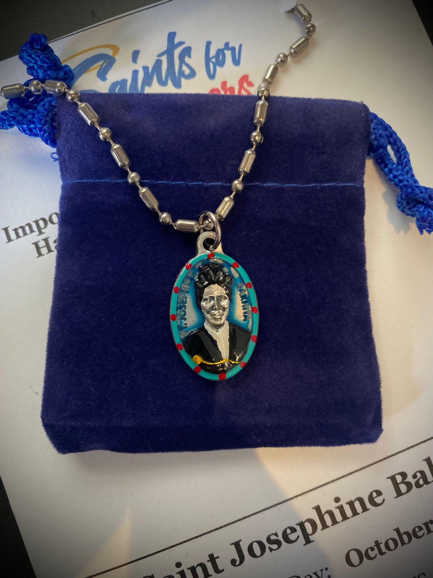 Josephine Bakhita, Saint Medal, Patron of Greeters and Hosts, Caretakers, Nannies, Babysitters, and the Canossian Sisters of Venice - Rob Clemenz SaintsforSinners