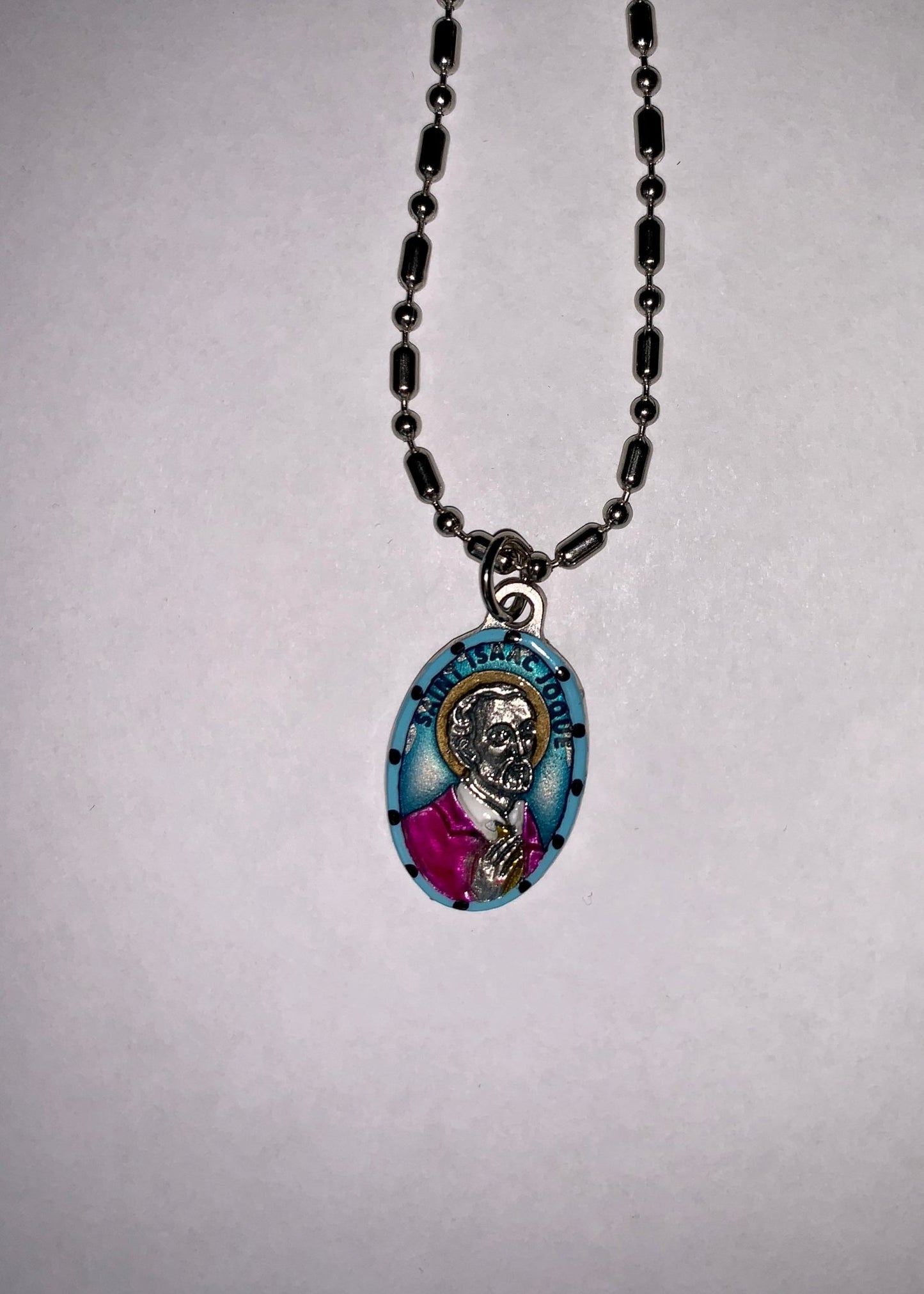 Isaac Jogues, Hand - Painted Saint Medal, Jesuit Missionary, Strength in Difficulty - Rob Clemenz SaintsforSinners