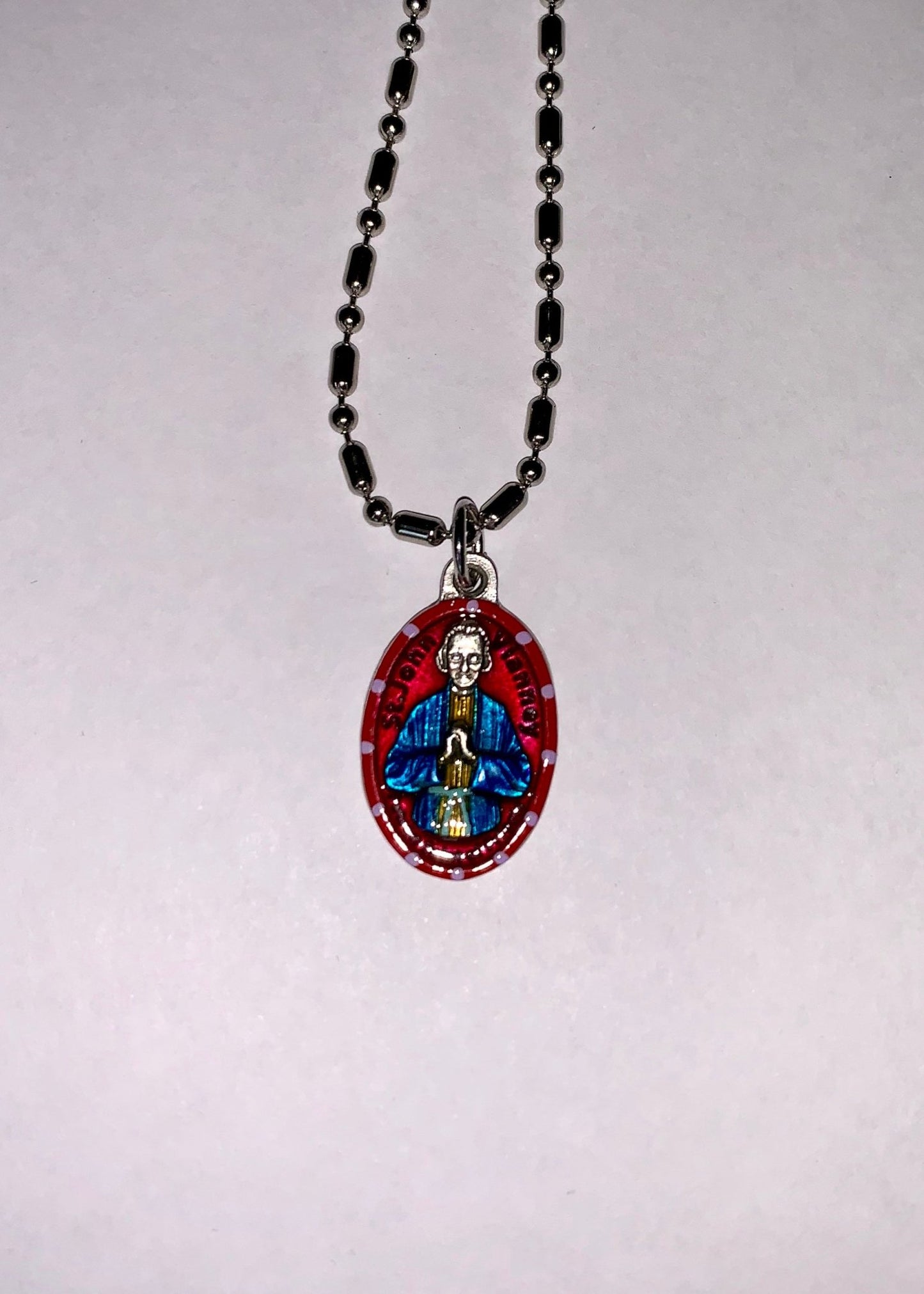 Jean Baptiste Vianney, Hand - Painted Saint Medal, Patron of Parish Priests, The Cure D’Ars - Rob Clemenz SaintsforSinners