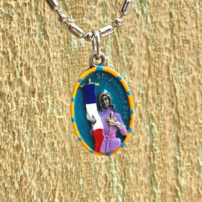 Joan of Arc, Hand-Painted Saint Medal, Patron Saint of France & The Ma Rob Clemenz SaintsforSinners Joan of Arc, Hand-Painted Saint Medal, Patron Saint of France & The Ma Rob Clemenz SaintsforSinners