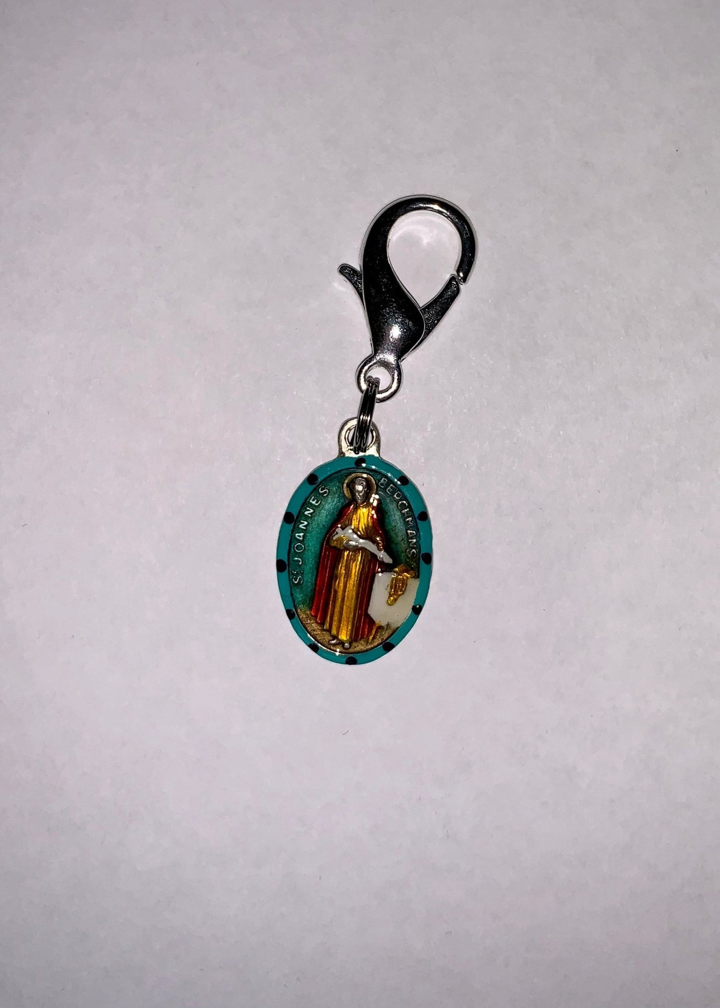 Johannes Berchmans, Hand - Painted Saint Medal, Patron of Students, Altar Servers, Teens - Rob Clemenz SaintsforSinners