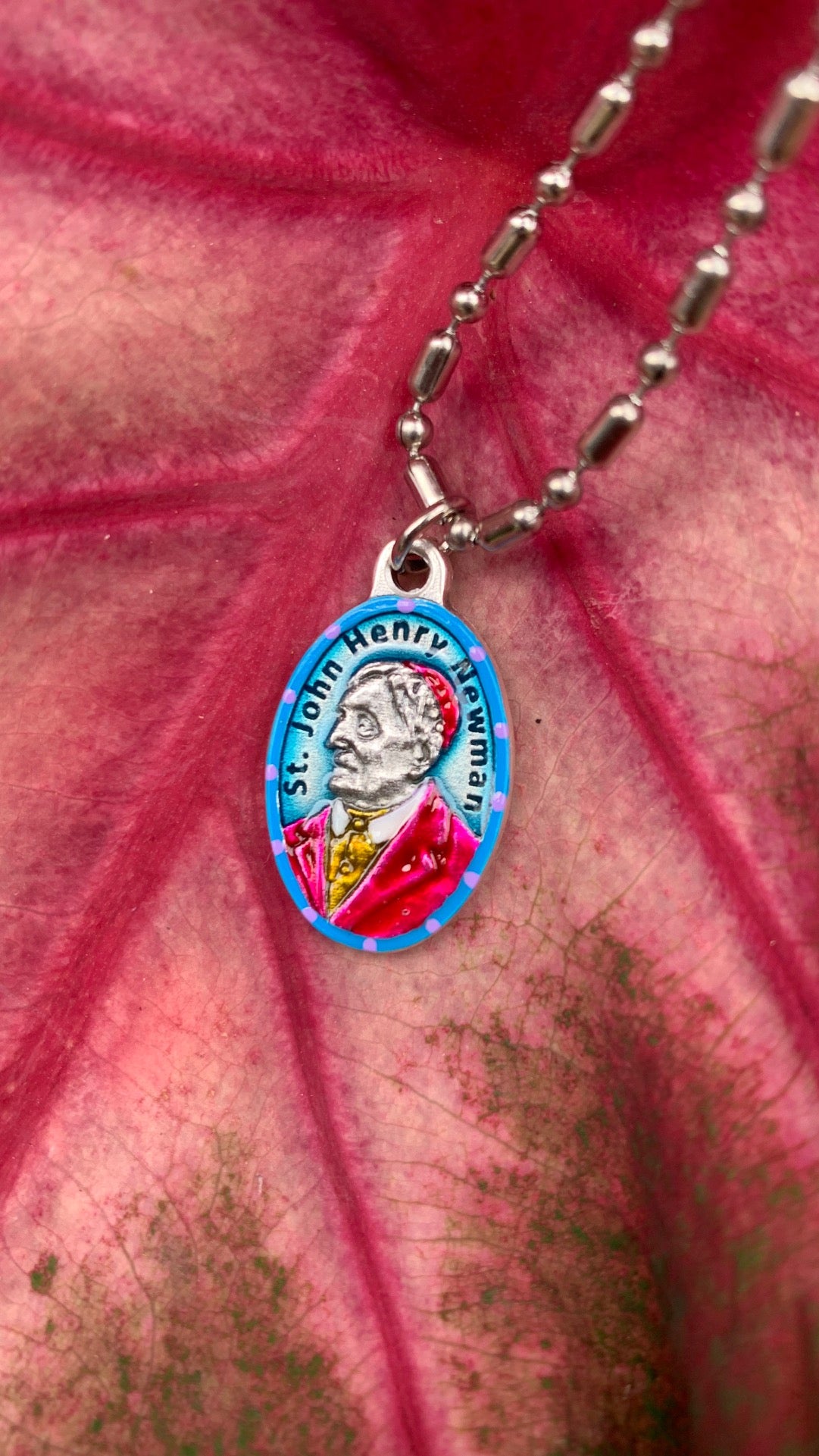 John Henry Newman, Hand - Painted Saint Medal, Theology, Poetry, England, UK - Rob Clemenz SaintsforSinners