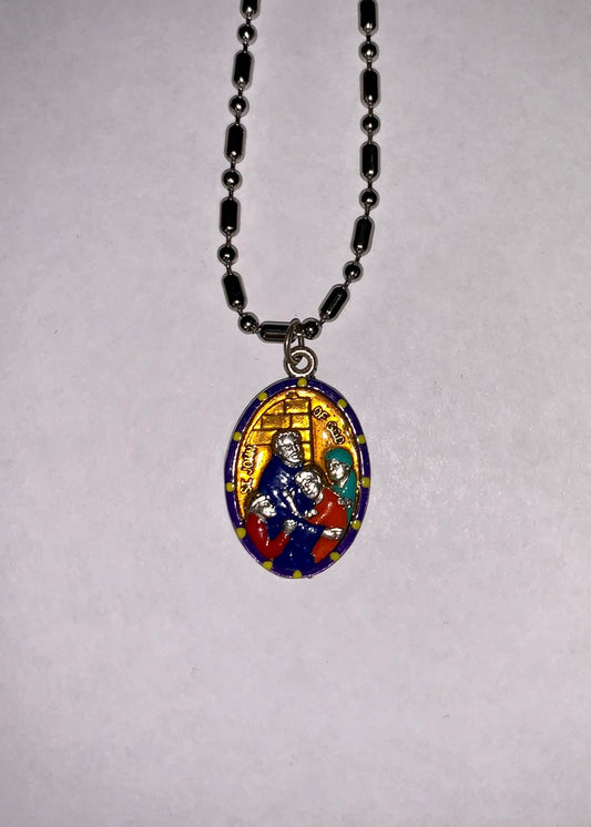John of God, Hand - Painted Saint Medal, Heart Disease, Hospital Workers, Administrators - Rob Clemenz SaintsforSinners