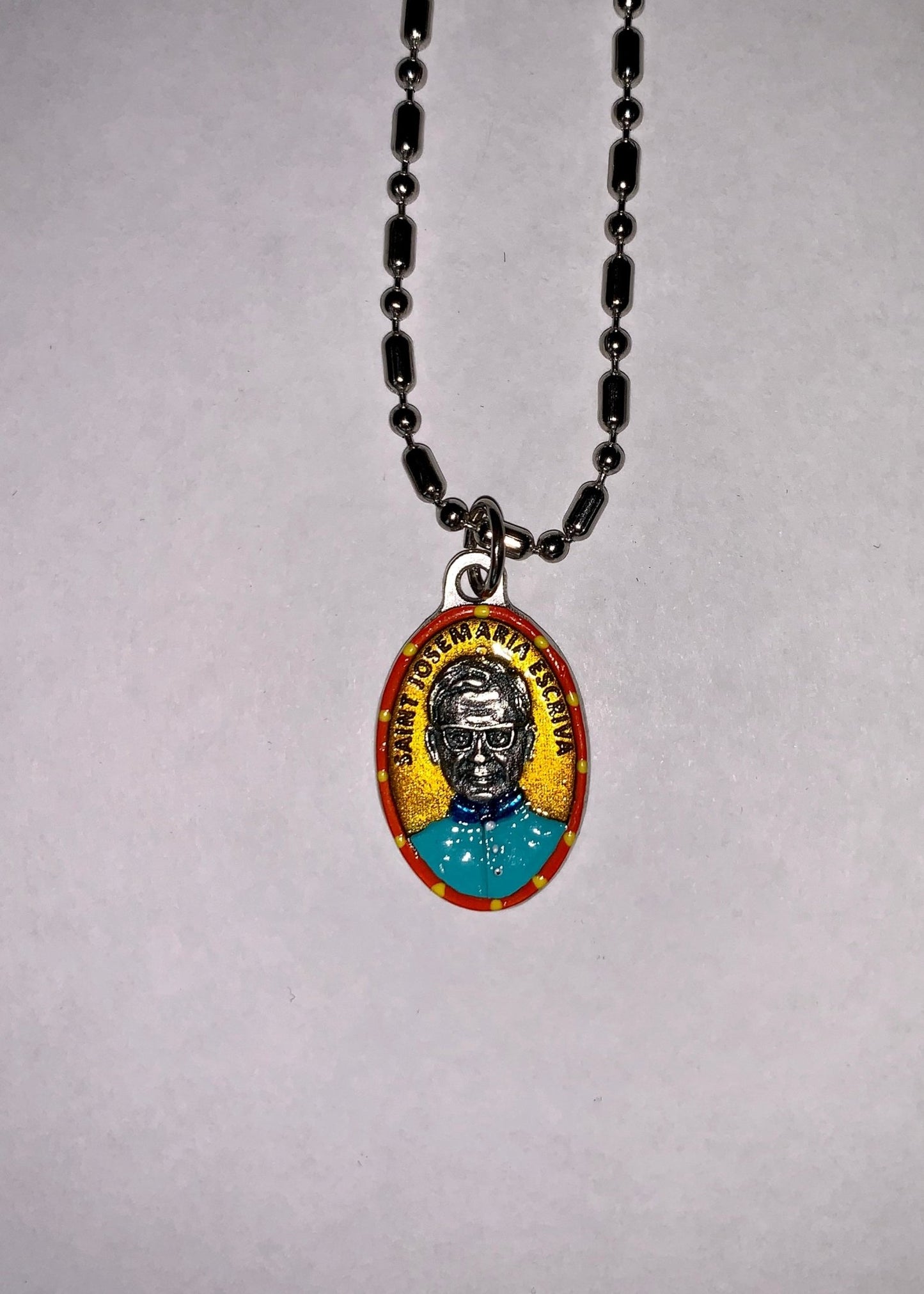 Josemaria Escriva, Hand - Painted Saint Medal, Opus Dei, Spain, Patron of Courage, Selflessness - Rob Clemenz SaintsforSinners