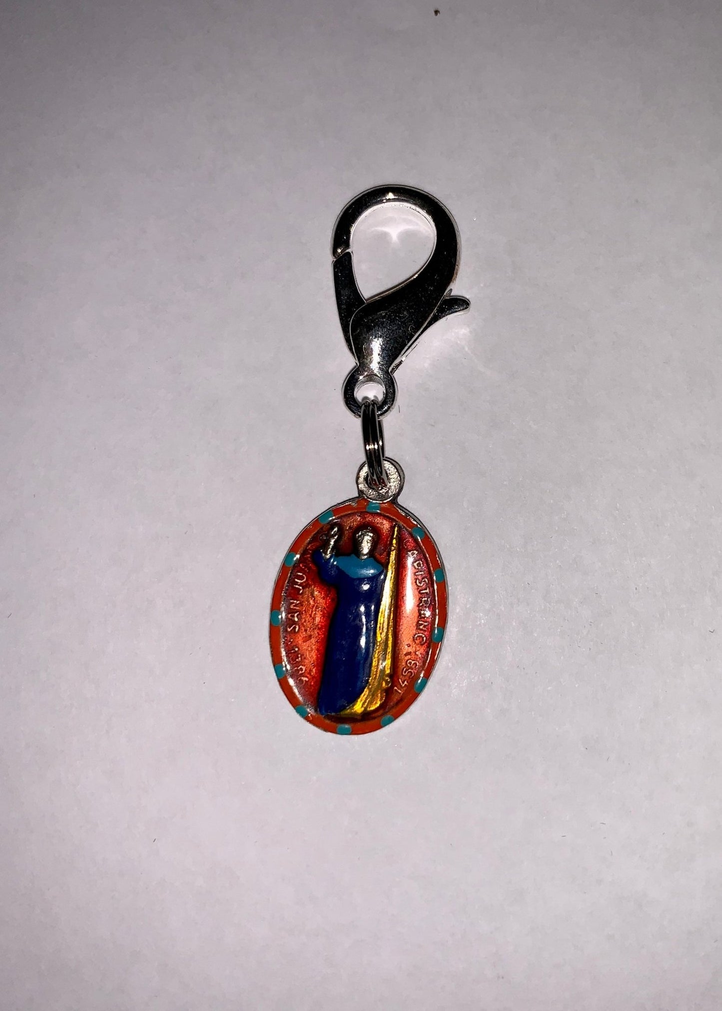 Juan Capistrano, Hand - Painted Saint Medal, Patron of Judges, Jurists, Lawyers, Legal Matters - Rob Clemenz SaintsforSinners