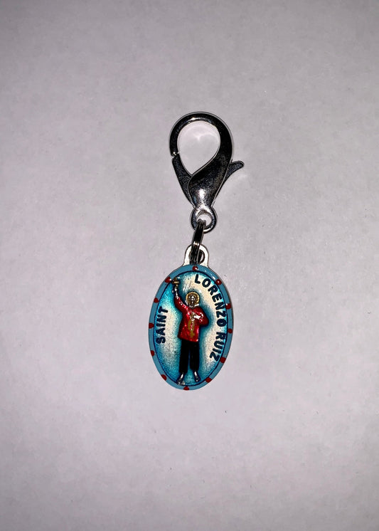 Lorenzo Ruiz, Hand - Painted Saint Medal, Martyr, Patron of Philippines, Secretaries - Rob Clemenz SaintsforSinners