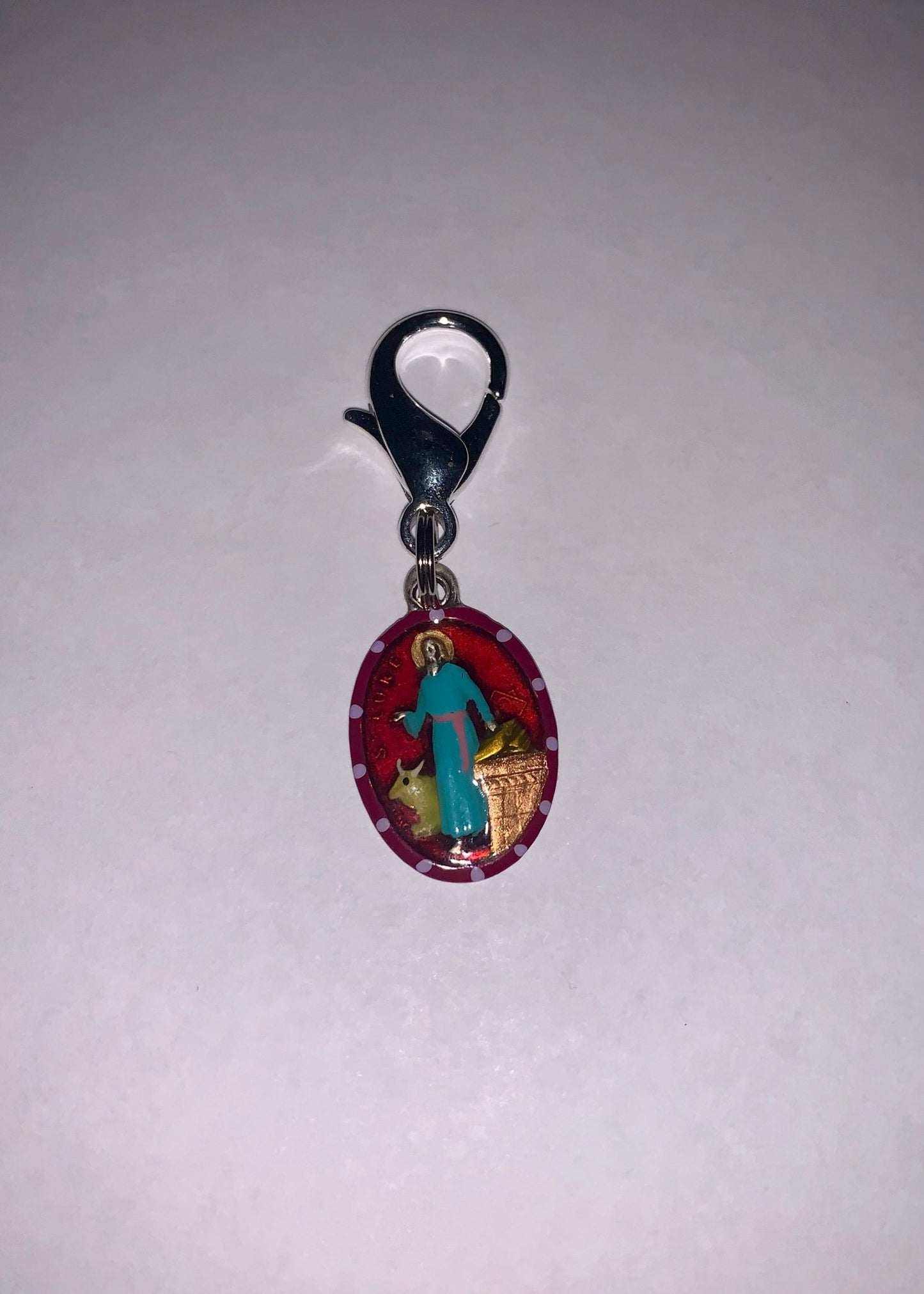 Luke, Hand - Painted Saint Medal, Evangelist, Paul's Disciple, Ox, Patron of Doctors, Artists, Butchers - Rob Clemenz SaintsforSinners