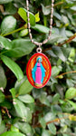 Miraculous Medal - Large, Hand-Painted Saint Medal, Blessed Virgin Mary, Special Grace