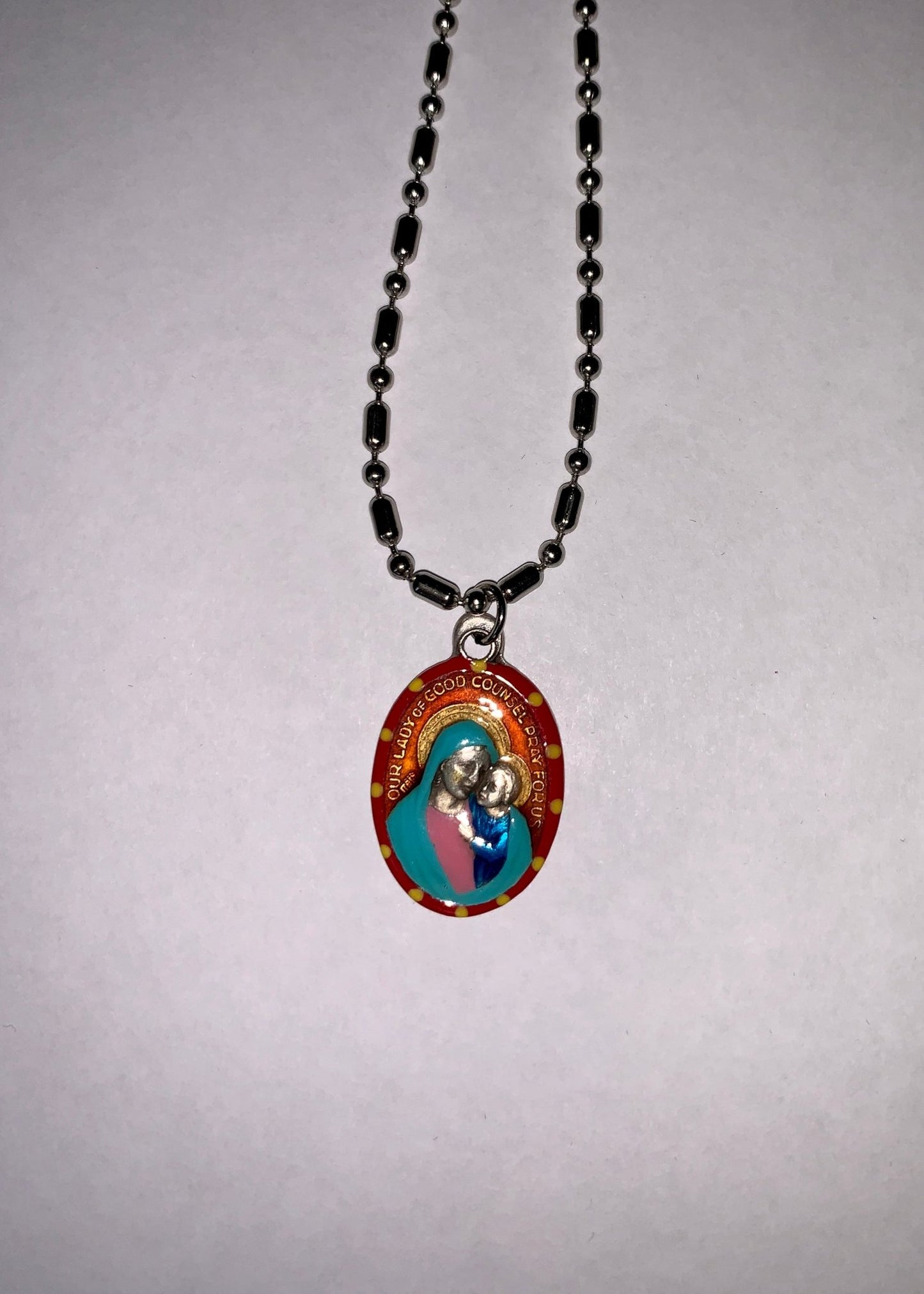 Our Lady of Ghisallo, Hand - Painted Saint Medal, Patron of Cyclists, Bikers - Rob Clemenz SaintsforSinners