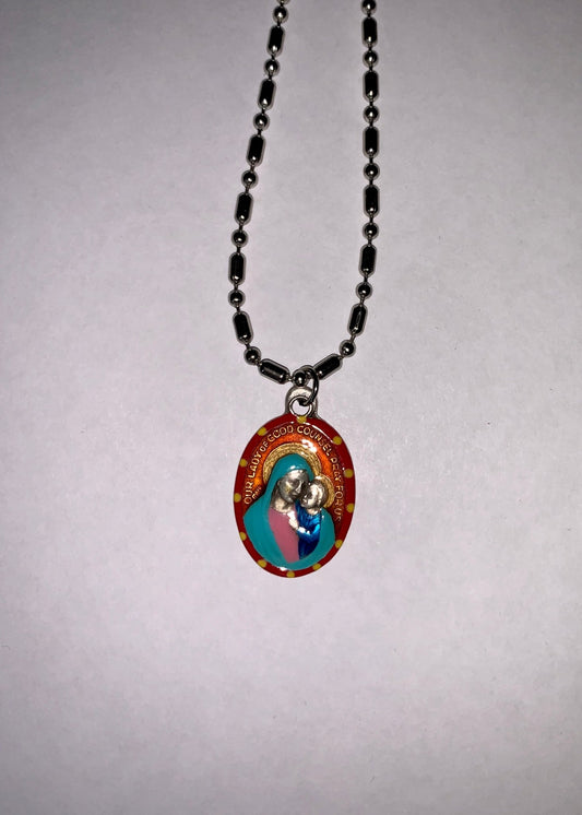 Our Lady of Ghisallo, Hand - Painted Saint Medal, Patron of Cyclists, Bikers - Rob Clemenz SaintsforSinners