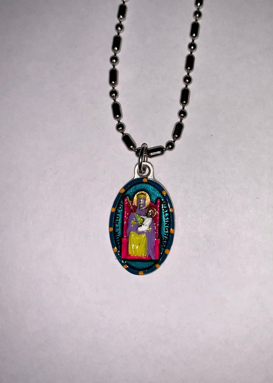 Our Lady Of Walsingham, Hand - Painted Saint Medal, Storms & Shipwrecks - Rob Clemenz SaintsforSinners