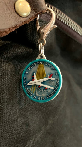 Our Lady of Loreto Our Lady Safe Flights Hand-Painted Saint Medal, Patron of Airline Safety and Flying