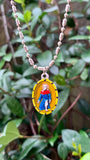 Peregrine, Hand-Painted Saint Medal, Cancer Awareness, Strength, Healing