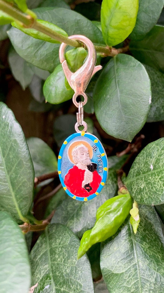 Peter the Apostle, Hand - Painted Saint Medal, The First Pope, the "Rock" - Rob Clemenz SaintsforSinners