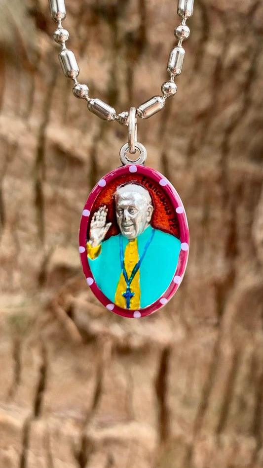 Pope Francis, Hand - Painted Medal, The People’s Pope, Catholic Renaissance - Rob Clemenz SaintsforSinners