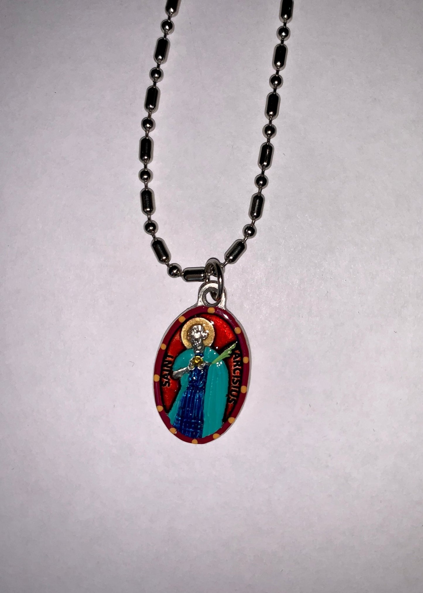 Tarcisius, Hand - Painted Medal, Patron of Altar Boys and Girls, Against Bullying - Rob Clemenz SaintsforSinners