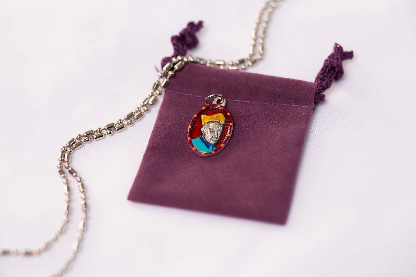 Charles Borromeo, Hand - Painted Saint Medal, Invoke Against Stomach Ailments, Nausea - Rob Clemenz SaintsforSinners