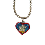 Guardian Angel Cherub Heart Medal - Hand-Painted on imported Italian Silver by Saints For Sinners