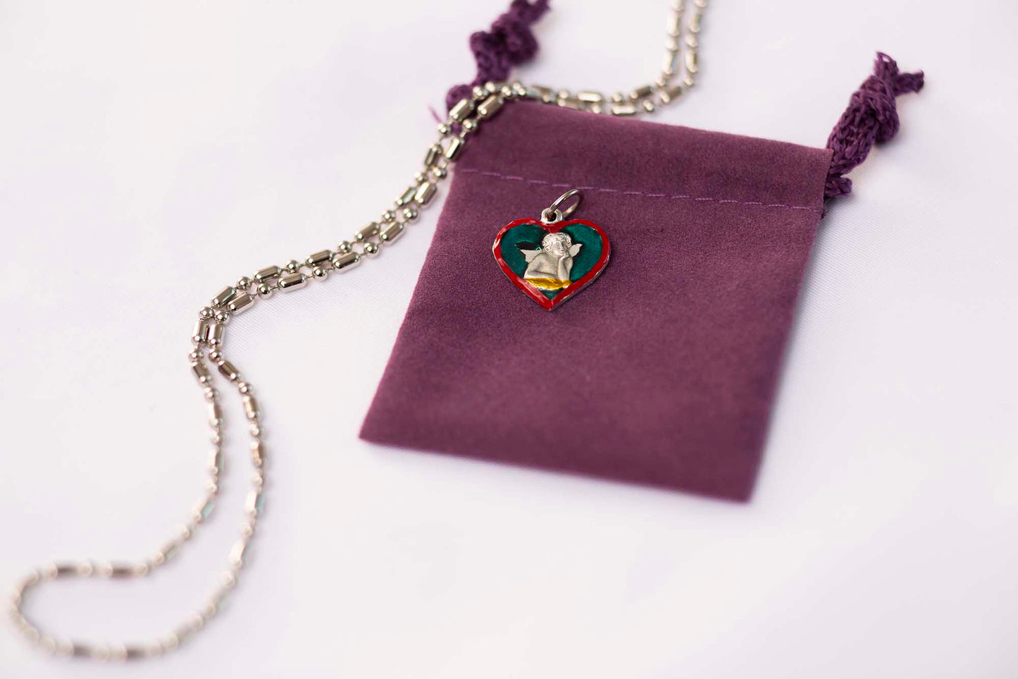 Cherub Guardian Angel, Heart - Shaped Medal, Protection and Guidance - Rob Clemenz SaintsforSinners