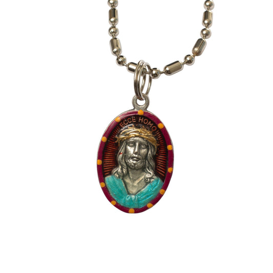 Ecce Homo "Behold the Man" Medal #2/Red, Jesus on the Cross, Crucifixion - Rob Clemenz SaintsforSinners