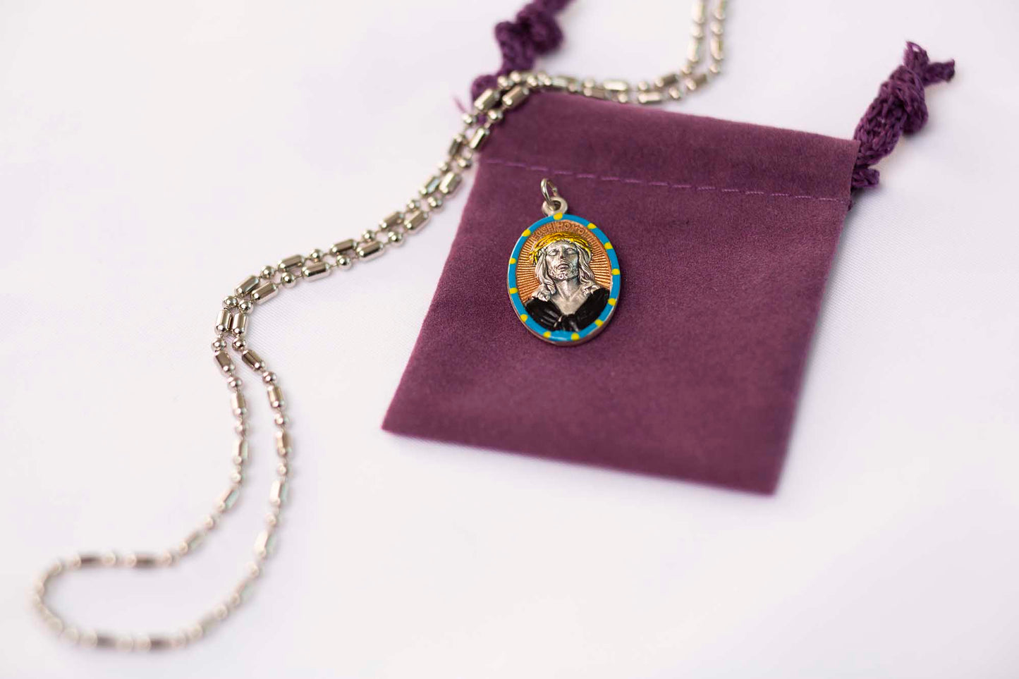 Ecce Homo "Behold the Man" Medal #1/Blue, Jesus on the Cross, Crucifixion - Rob Clemenz SaintsforSinners