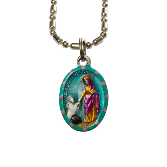Elizabeth of Hungary, Saint Medal #1/Blue, Patron of Bakers, Seamstress, Cooks - Rob Clemenz SaintsforSinners