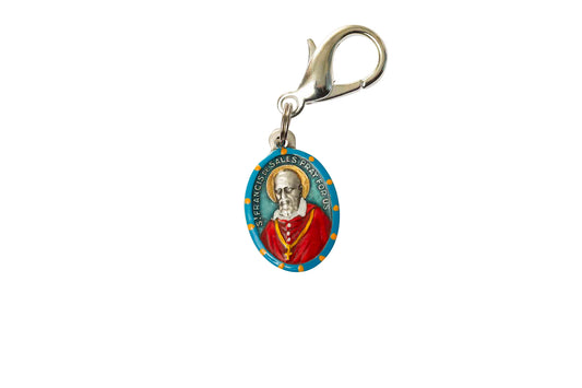 Francis de Sales, Hand - Painted Saint Medal, Patron of Journalists, Writers, Editors - Rob Clemenz SaintsforSinners