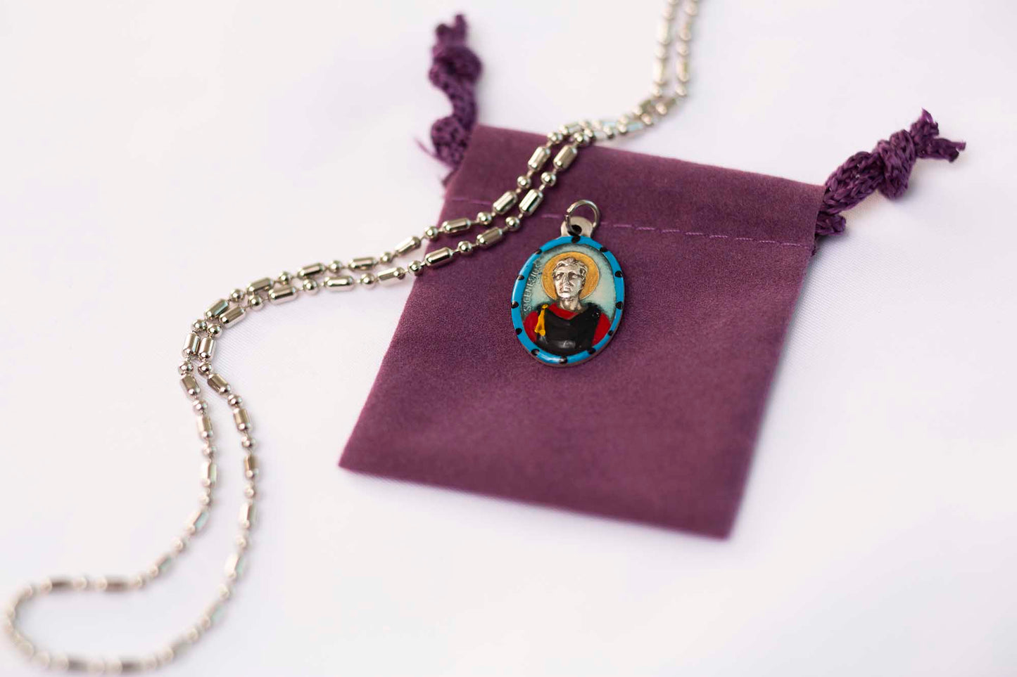 Genesius, Hand - Painted Saint Medal, Patron Saint of Actors, Comedians & Lawyers - Rob Clemenz SaintsforSinners