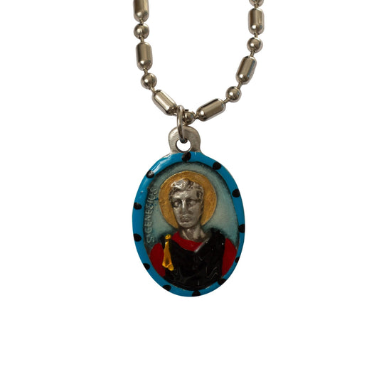Genesius, Hand - Painted Saint Medal, Patron Saint of Actors, Comedians & Lawyers - Rob Clemenz SaintsforSinners
