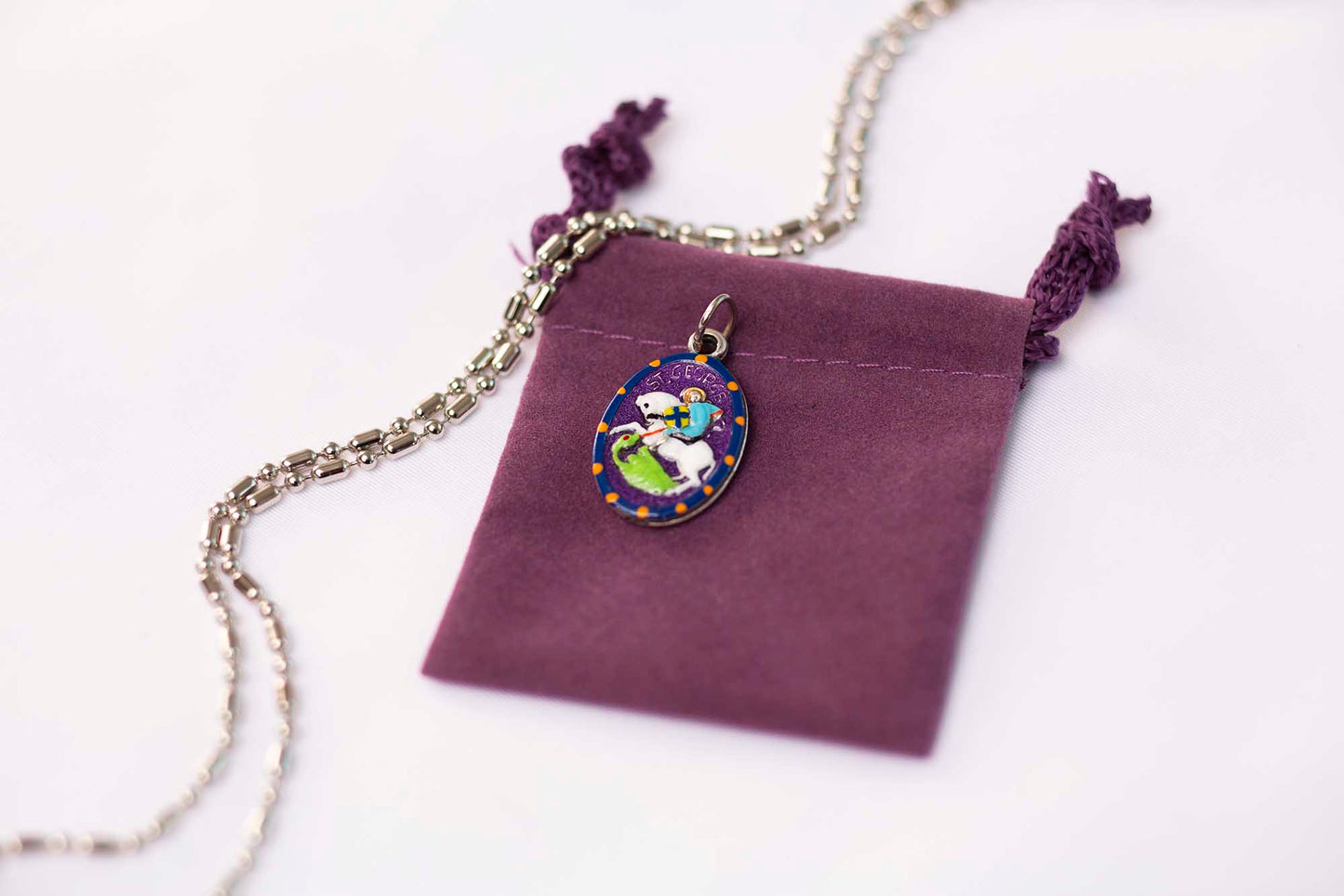 George, Saint Medal, Hand - Painted Saint Medal - Patron of Horses, Soldiers & the Military - Rob Clemenz SaintsforSinners