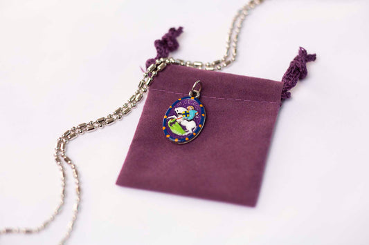 George, Saint Medal, Hand - Painted Saint Medal - Patron of Horses, Soldiers & the Military - Rob Clemenz SaintsforSinners