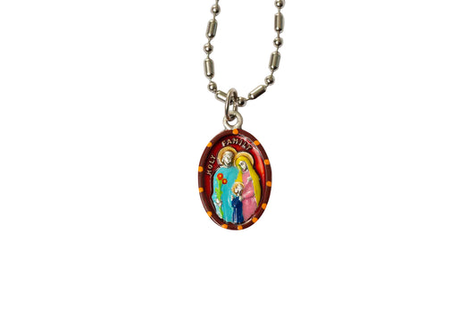 Holy Family Medal, Hand - Painted Saint Medal, Patron of Family, Joseph, Ann, Jesus, Mary - Rob Clemenz SaintsforSinners