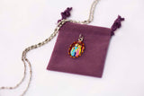 Holy Family Miraculous Medal Necklace - Hand-painted on Italian Silver by Saints For Sinners