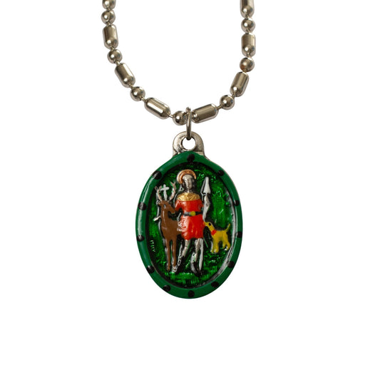 Hubert, Saint Medal, Hand - Painted Saint Medal, Patron of Hunters and Hunting - Rob Clemenz SaintsforSinners