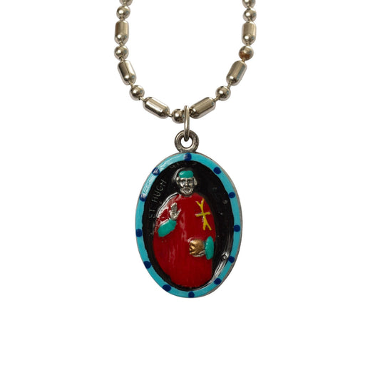 Hugh of Lincoln, Hand - Painted Saint Medal, Patron Saint of Sick Children & Swans - Rob Clemenz SaintsforSinners