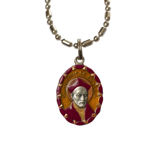 Ignatius Loyola, Hand - Painted Saint Medal, Society of Jesus, Jesuit Order - Rob Clemenz SaintsforSinners