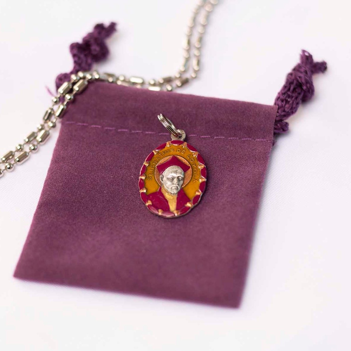 Ignatius Loyola, Hand - Painted Saint Medal, Society of Jesus, Jesuit Order - Rob Clemenz SaintsforSinners