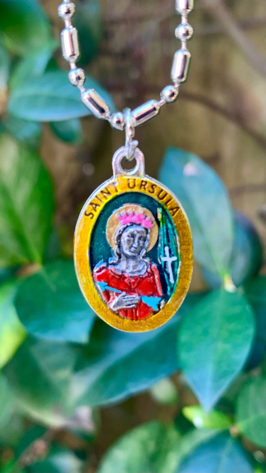 Ursula, Hand - Painted Saint Medal - Rob Clemenz SaintsforSinners
