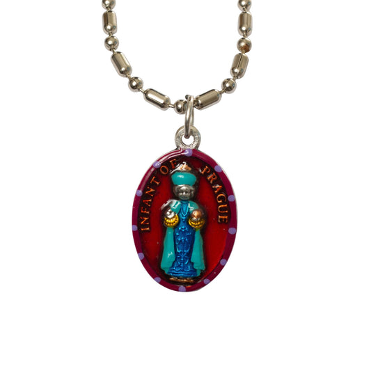 Infant of Prague, Hand - Painted Saint Medal, Invoked for Good Finances, Health, Family - Rob Clemenz SaintsforSinners