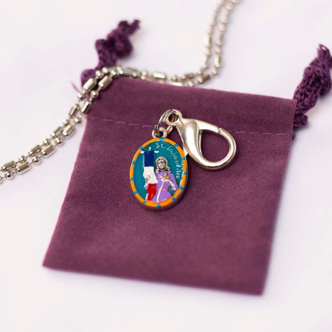 Joan of Arc, Hand - Painted Saint Medal, Patron Saint of France & The Maid of New Orleans - Rob Clemenz SaintsforSinners