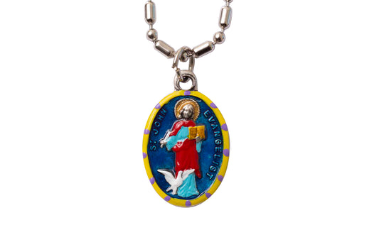 John the Evangelist, Hand - Painted Saint Medal, The Beloved Disciple, Apostle - Rob Clemenz SaintsforSinners