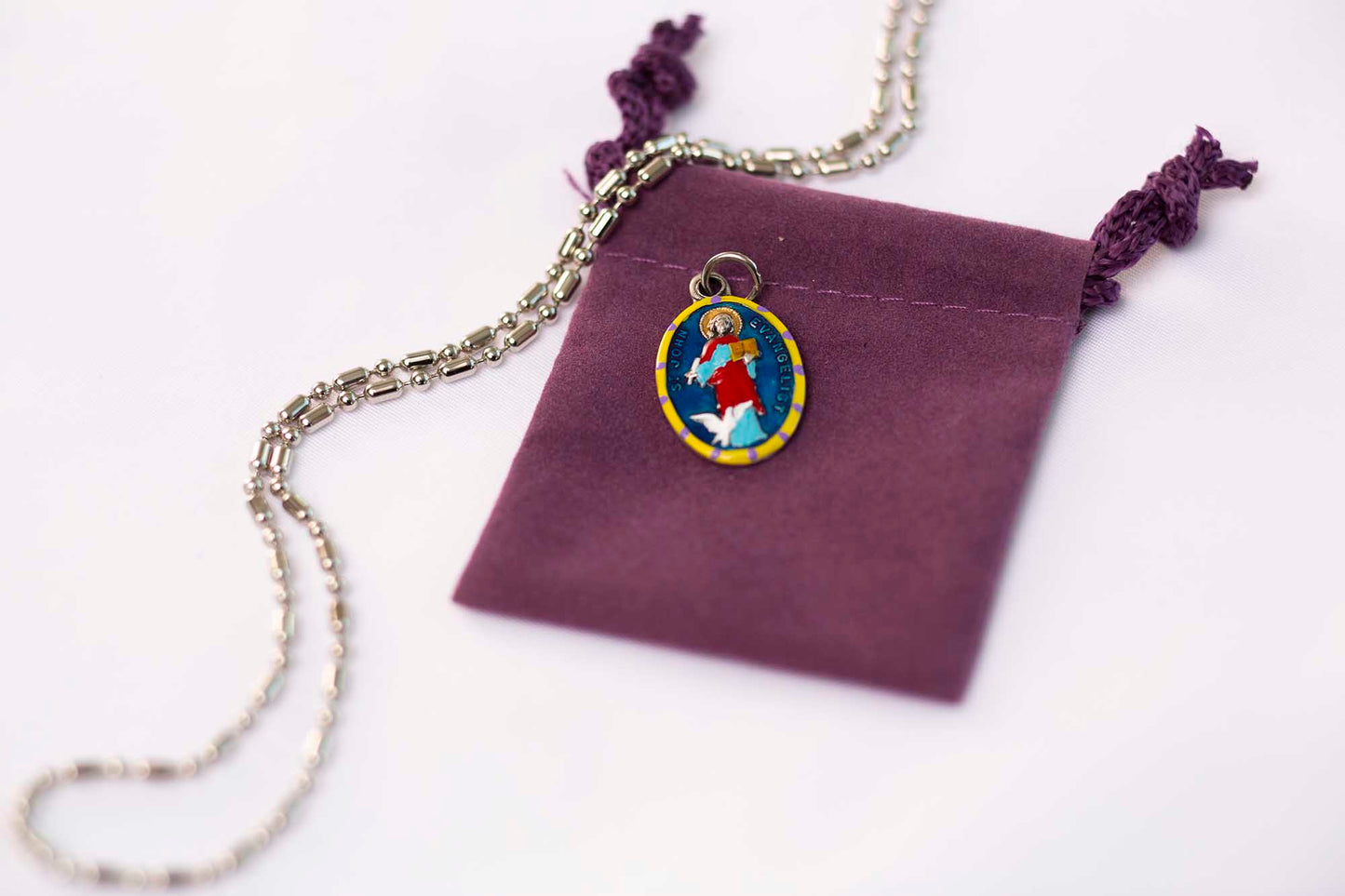 John the Evangelist, Hand - Painted Saint Medal, The Beloved Disciple, Apostle - Rob Clemenz SaintsforSinners