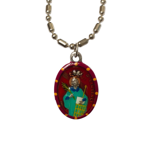 Lawrence, Saint Medal #1/Red, Martyr, Patron of Restaurant Industry - Rob Clemenz SaintsforSinners