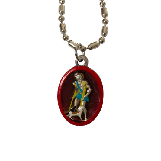 Lazarus, Saint Medal #2/Red, Patron of Hansen's Disease, HIV, AIDS - Rob Clemenz SaintsforSinners