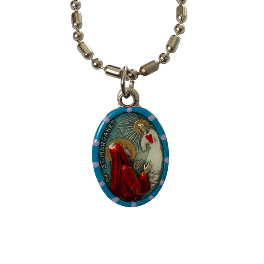 Margaret of Antioch, Hand - Painted Saint Medal, Patron of Nurses, Fertility, Safe Pregnancies - Rob Clemenz SaintsforSinners