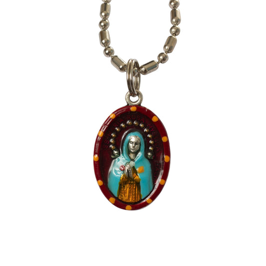 Rosa Mystica, Hand - Painted Medal, Forgiveness and Atonement - Rob Clemenz SaintsforSinners