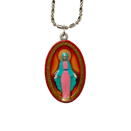 Miraculous Medal - Large, Hand - Painted Saint Medal, Blessed Virgin Mary, Special Grace - Rob Clemenz SaintsforSinners