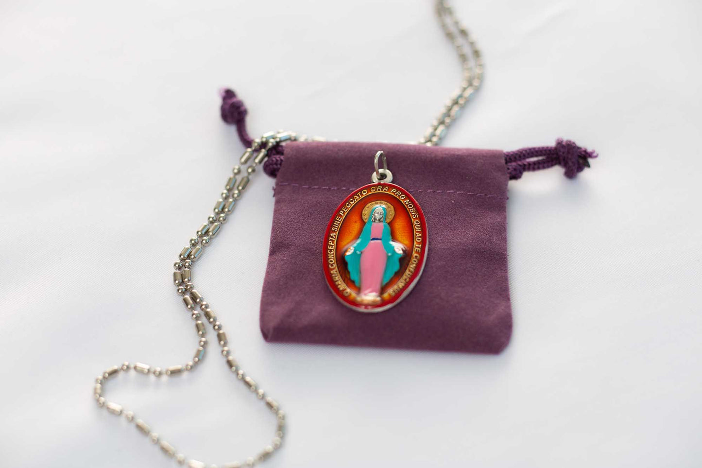 Miraculous Medal - Large, Hand - Painted Saint Medal, Blessed Virgin Mary, Special Grace - Rob Clemenz SaintsforSinners